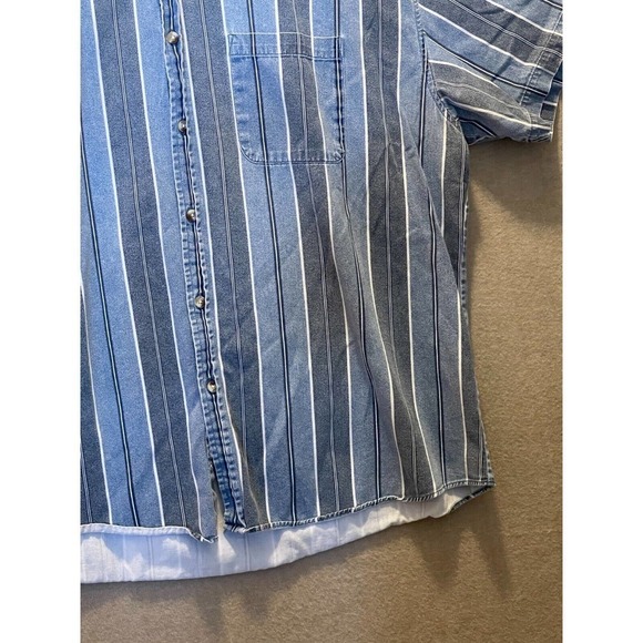 Faded Glory Shirt Men's 2XL Blue Striped Button Down - Picture 5 of 12